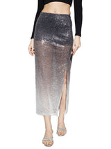 Women's Midnight Blue Casual Straight Fit Solid Skirt