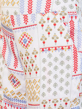 Women's Patch Printed Styled-Back Crop Top and Palazzos Co-Ord Set