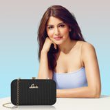 Women's Black Party Solid Clutch