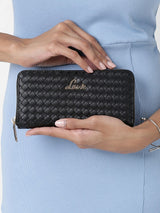 Women's Black Casual Solid Wallet