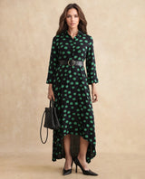 Women's Black Casual Three Quarter Sleeves Dress