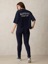 Women's Navy Blue Casual Co-ords Set
