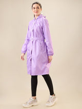 Women's Purple Button Raincoat
