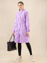 Women's Purple Button Raincoat