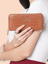 Women's Tan Casual Textured Wallet