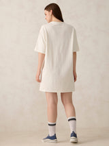 Women's White Casual Relaxed Fit Printed Dress