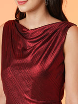 Women's Shiny A Line Midi Party Dress