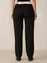 Women's Black Casual Wide Leg Trouser