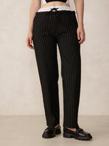 Women's Black Casual Wide Leg Trouser