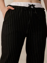 Women's Black Casual Wide Leg Trouser