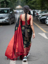 Women's Multicolor Ikat Cotton Saree