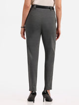 Women's Gray Formal Solid Pant