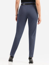 Women's Blue Casual Solid Pant