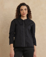 Women's Black Casual Full Sleeves Top