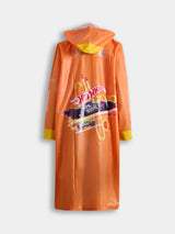 Kids Orange Zipper Raincoat