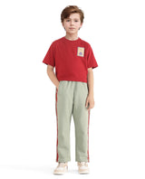 Boys Green Casual Regular Fit Solid Track Pant