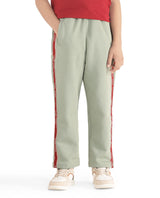Boys Green Casual Regular Fit Solid Track Pant