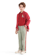 Boys Green Casual Regular Fit Solid Track Pant