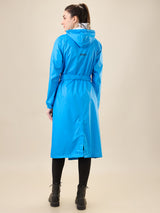 Women's Blue Button Raincoat