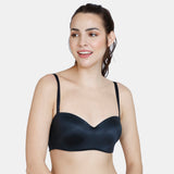 Women's Black At Work Padded Wired 3/4Th Coverage Strapless Bra