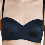 Women's Black At Work Padded Wired 3/4Th Coverage Strapless Bra