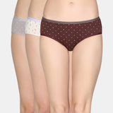 Women's Multicolor Low Rise Full Coverage Hipster Panty - Set of 3