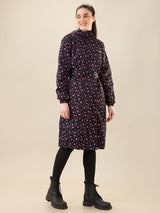 Women's Pink Button Raincoat