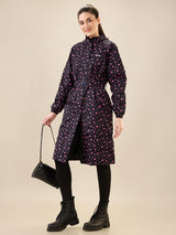 Women's Pink Button Raincoat