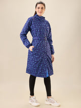 Women's Blue Button Raincoat