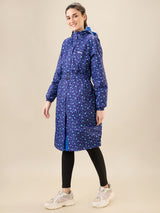 Women's Blue Button Raincoat