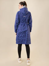 Women's Blue Button Raincoat