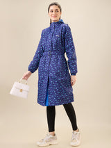 Women's Blue Button Raincoat