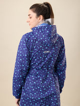 Women's Blue Button Raincoat