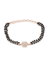 Women's Rose Gold Contemporary Cubic Zirconia Mangalsutra Bracelet
