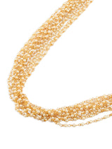 Women's Gold Tone Ethnic Multistrand Pearls Necklace and Earring Set