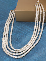 Women's Gold Tone Multilayer Beaded Long Necklace