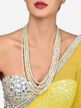 Women's Gold Tone Multilayer Beaded Long Necklace
