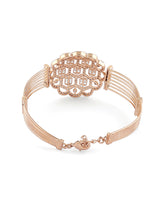 Women's Rose Gold Dazzling Cubic Zirconia Embellished Brass Kada Bracelet