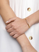 Women's Gold Plated Cubic Zirconia Studded Kada