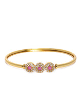 Women's Gold Plated Cubic Zirconia Studded Kada