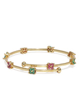 Women's Gold Tone Cubic Zirconia Contemporary Style Kada