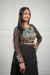 Women's Black Embroidered  Festive Wear Kurti