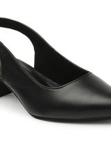 Women's Black Casual Strap Heels