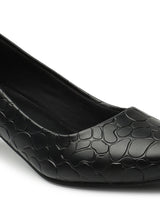 Women's Black Casual Slip-On Heels