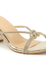 Women's Gold Casual Slip-On Sandals