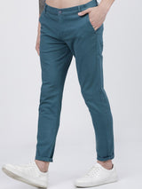 Men's Slim Fit Solid Mid Rise Chinos