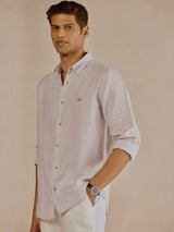 Men's Grey Casual Regular Fit Solid Full Sleeves Shirt