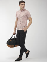 Men's Slim Fit Solid Mid Rise Cuffed Cargo