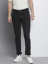 Men's Slim Straight Fit Solid Mid Rise Stretchable Jeans