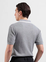 Men's Grey Casual Slim Fit Solid Half Sleeves Tshirt